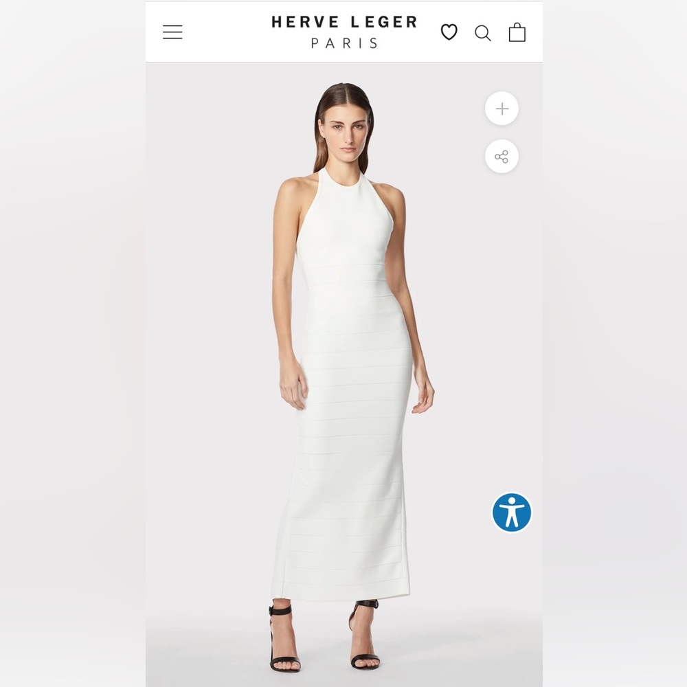 Herve Leger - White Halter Icon Gown.